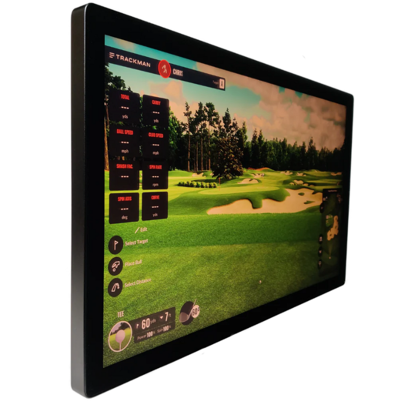 SurfThing ProStation Touch G2 32 inch 4K touch screen display angled view.