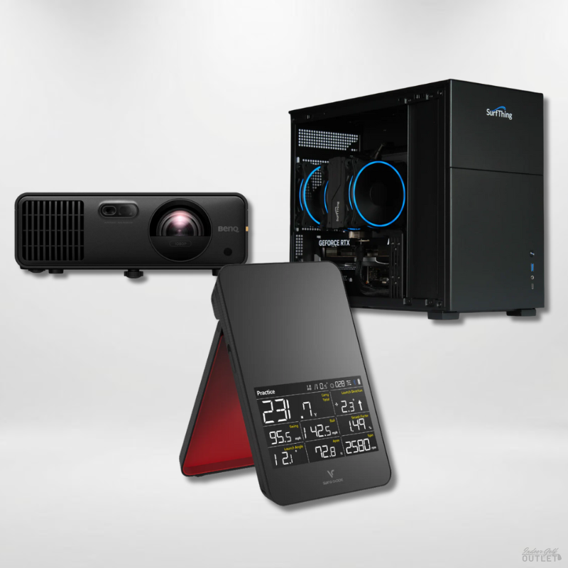 Swing Caddie SC4 PRO Launch Monitor Projector Golf Simulator Computer Package.