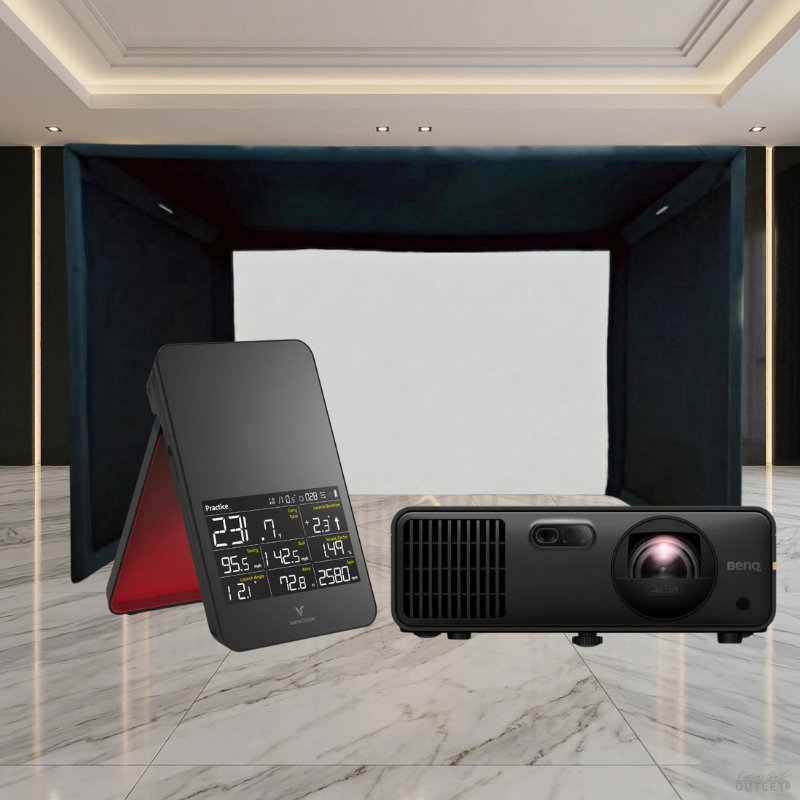 Swing Caddie SC4 PRO Launch Monitor Projector SIGPRO Commercial Golf Simulator Enclosure Package