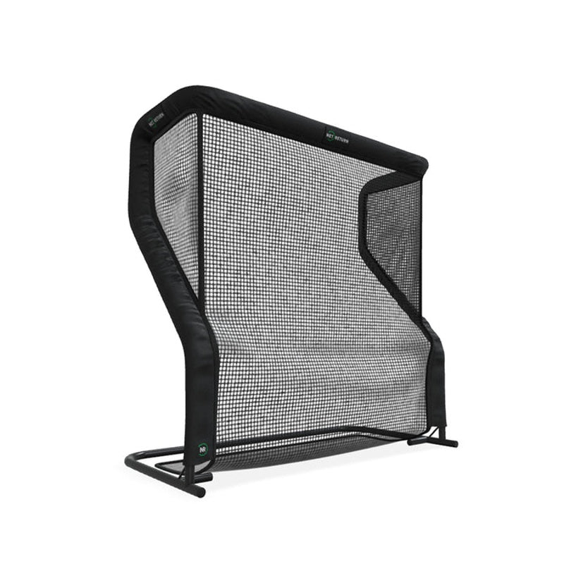 The Net Return Home Series Golf Net Junior front view with black frame.