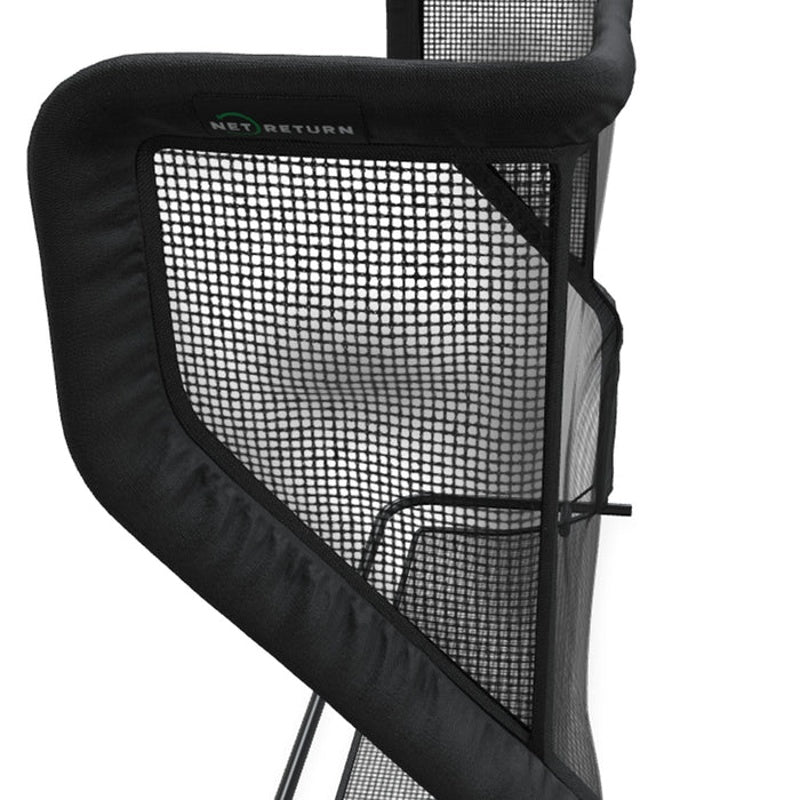 The Net Return Pro Series Golf Net Pro 10 angle side view.