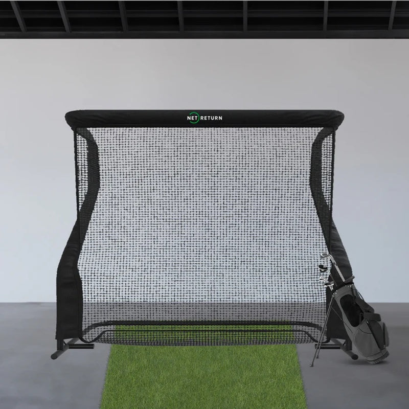The Net Return Pro Series Golf Net Pro 10 front view setup complete.