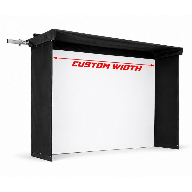 The SportsScreen Vanish LITE Series Golf Simulator Enclosure Custom width hero render view.