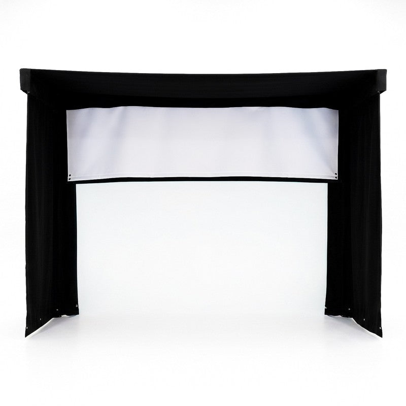 The SportsScreen Vanish LITE Series Golf Simulator Enclosure Vanish LITE 11 front render view.
