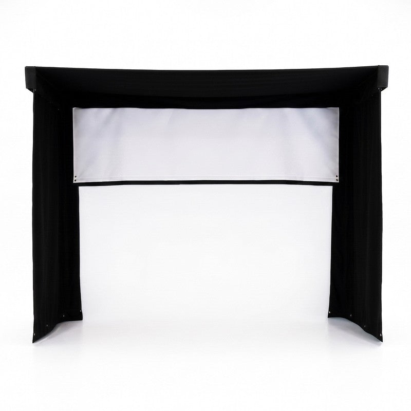 The SportsScreen Vanish LITE Series Golf Simulator Enclosure Vanish LITE 9 front render view.
