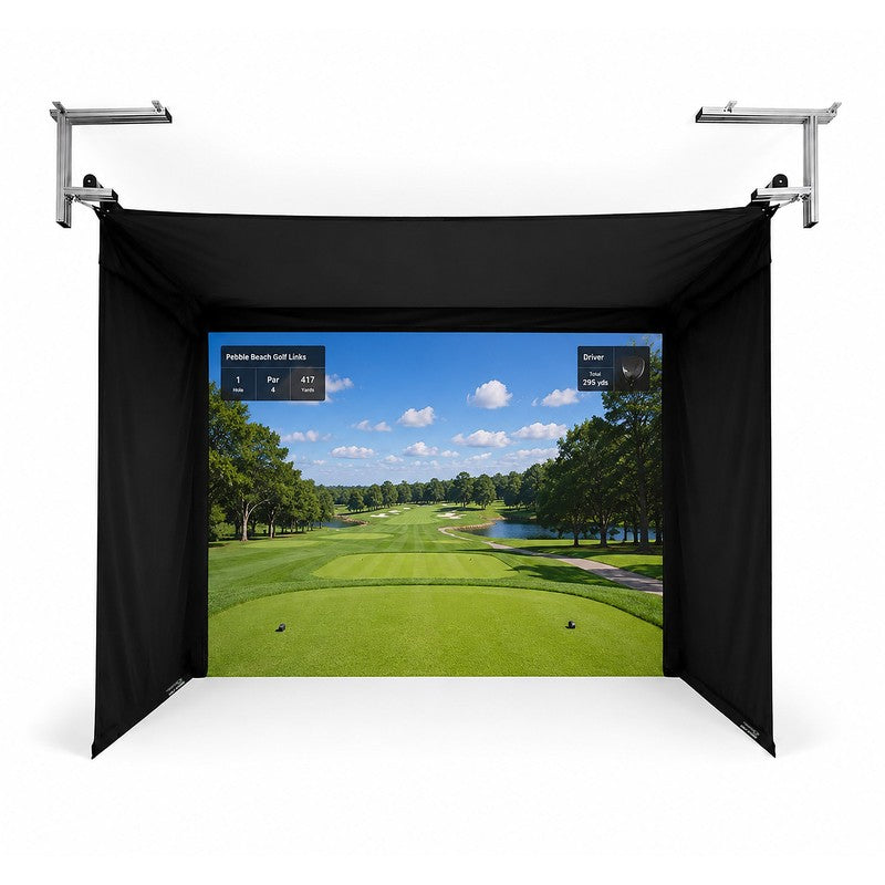 The SportsScreen Vanish Series Golf Simulator Enclosure Vanish 11 projection render view.