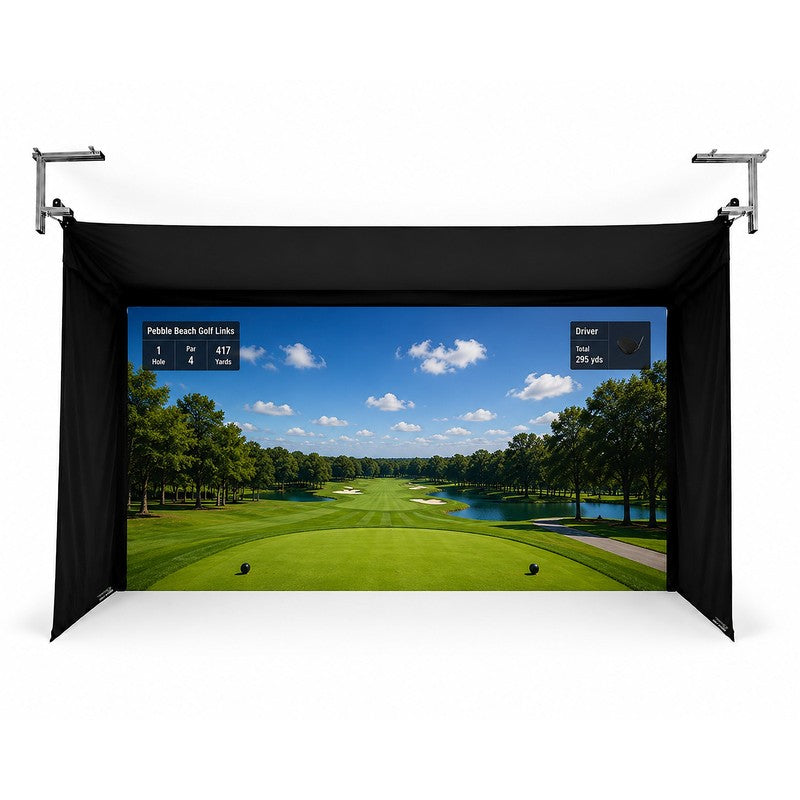 The SportsScreen Vanish Series Golf Simulator Enclosure Vanish 16 projection render view.