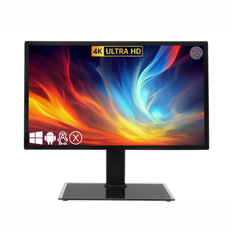Touch Screen Guru Ultra Series 32" 4K Touch Screen Monitor front view on stand.