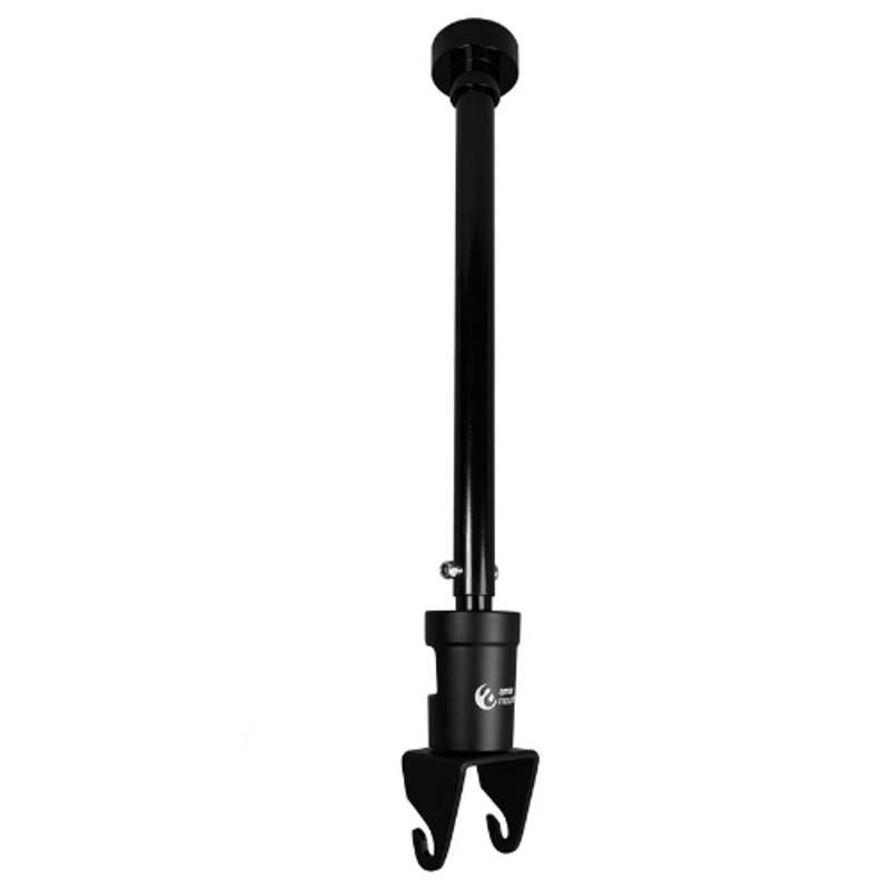 Trackman TMiO Ceiling Mount black ceiling mount with hooks.