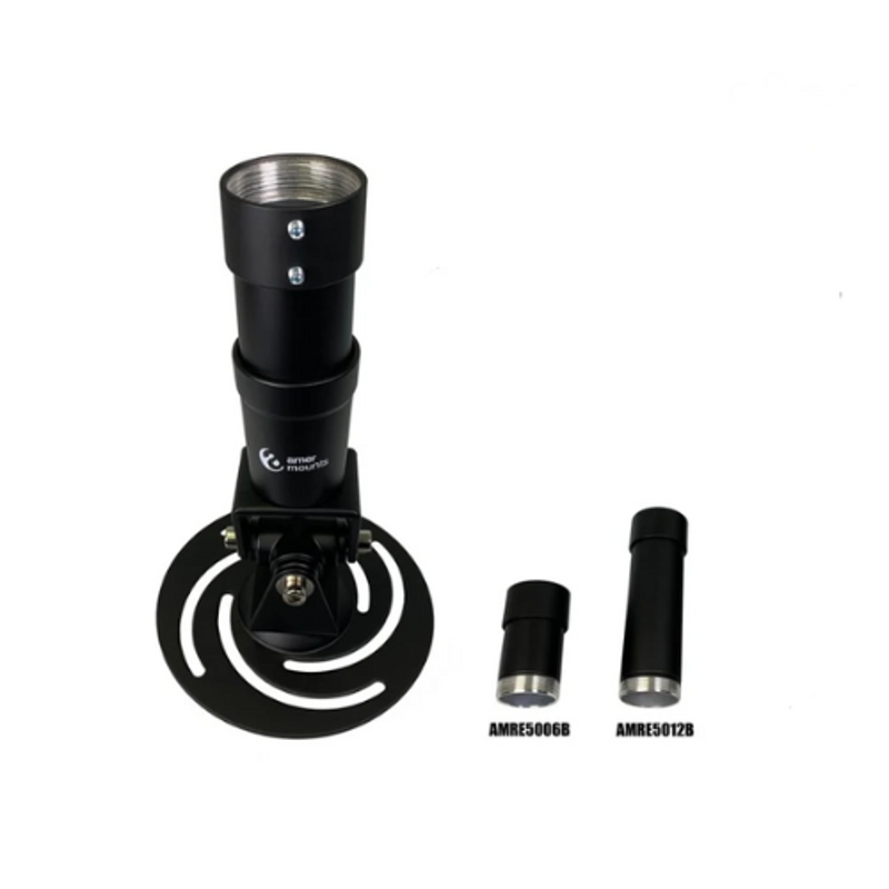 Trackman TMiO Ceiling Mount black mount with extension tubes and parts.