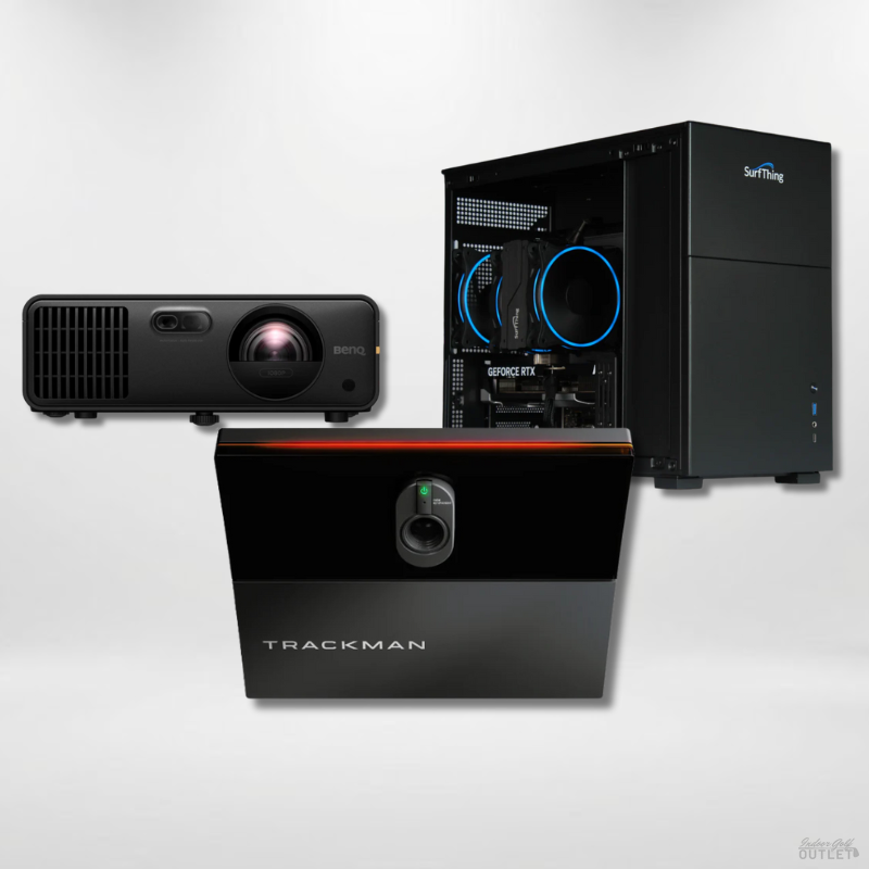 Trackman iO Home Complete Launch Monitor Projector Golf Simulator Computer Package.