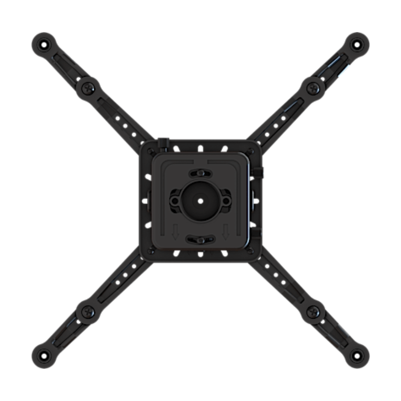 Universal Projector Mount with Addition Extenders direct under view.