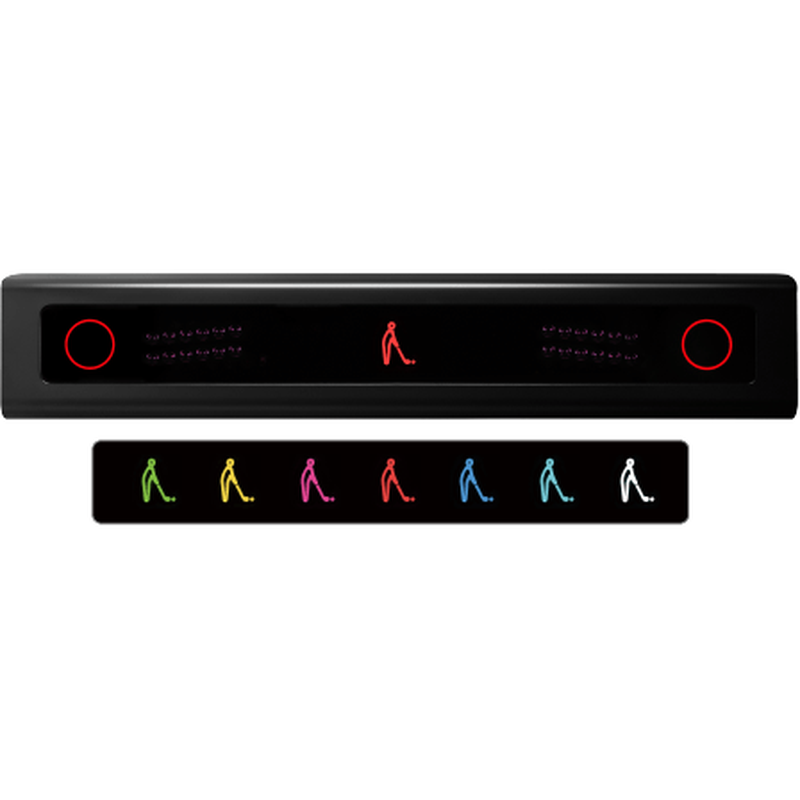 VTrack Launch Monitor front view with color indicator array.