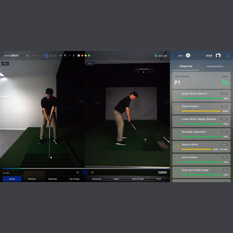VTrack SwingEZ Add-On Package AI pose diagnosis with swing scoring.