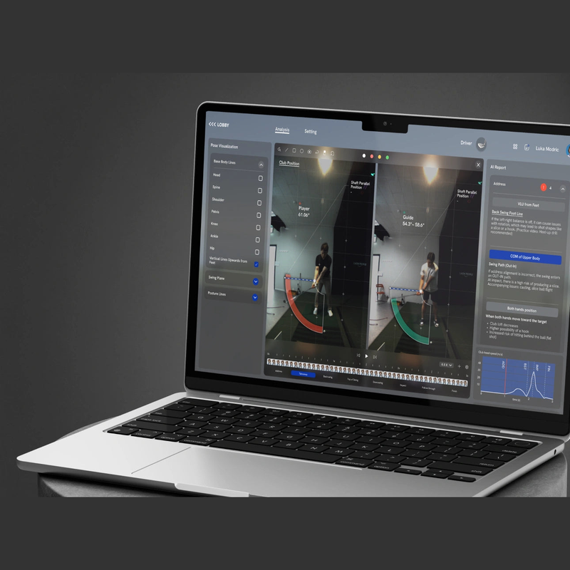 VTrack SwingEZ Add-On Package club position comparison analysis.